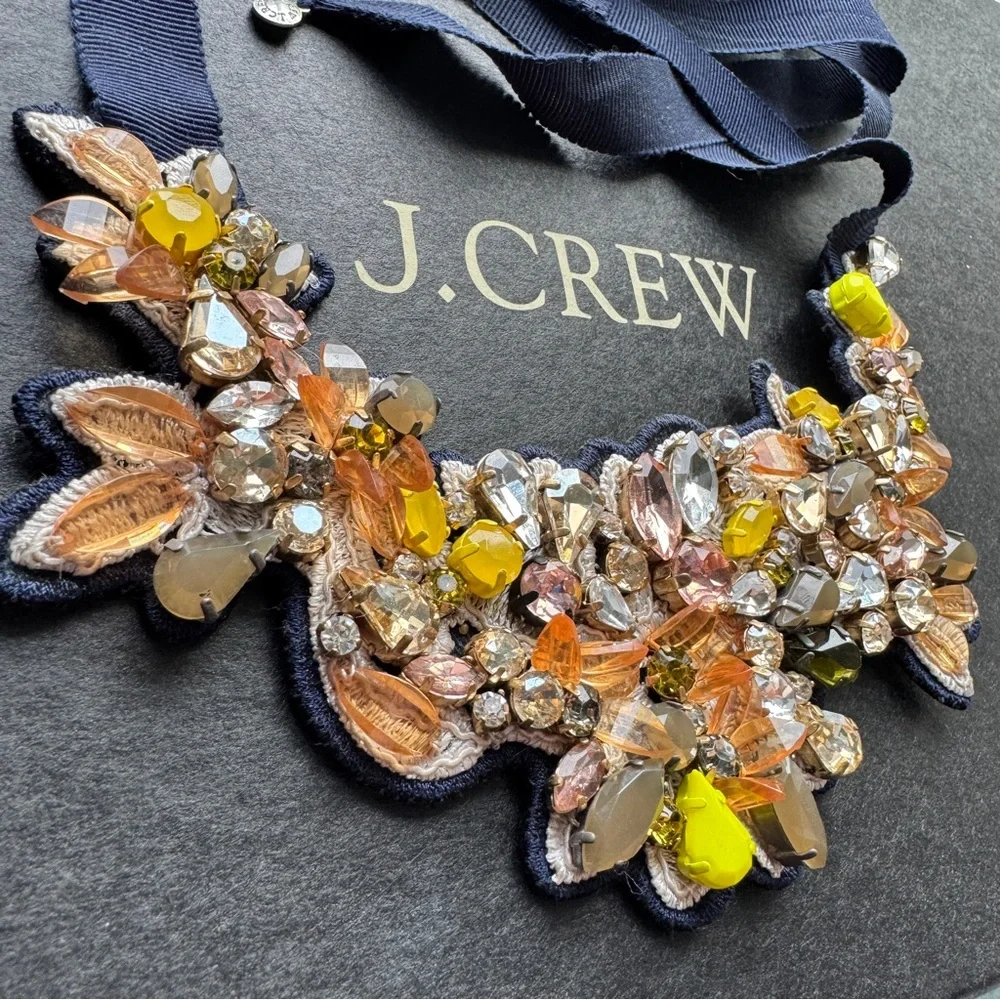 🌱 J. Crew Crystal ribbon necklace - Picture 4 of 5